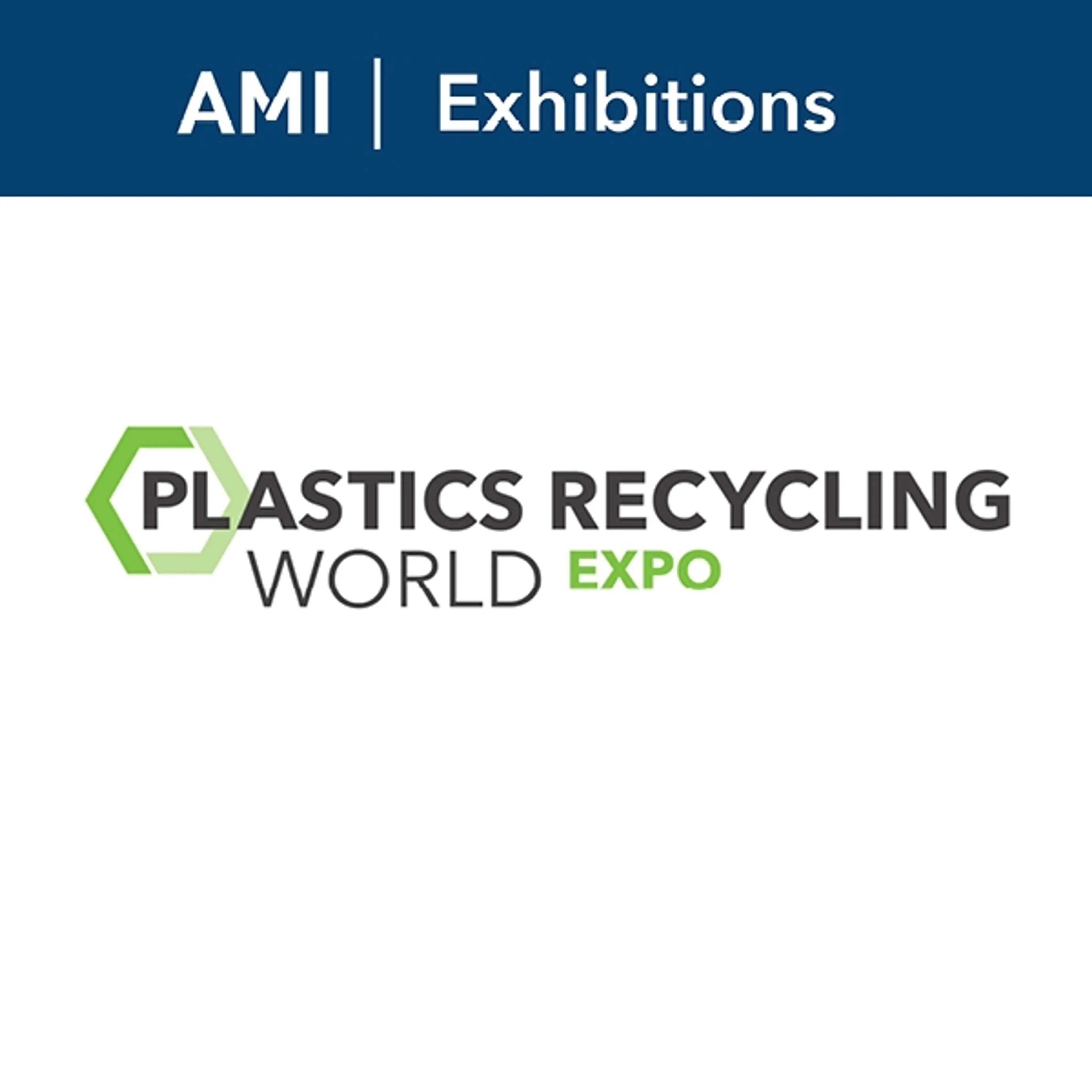 Square banner featuring AMI's Plastics Recycling World Expo