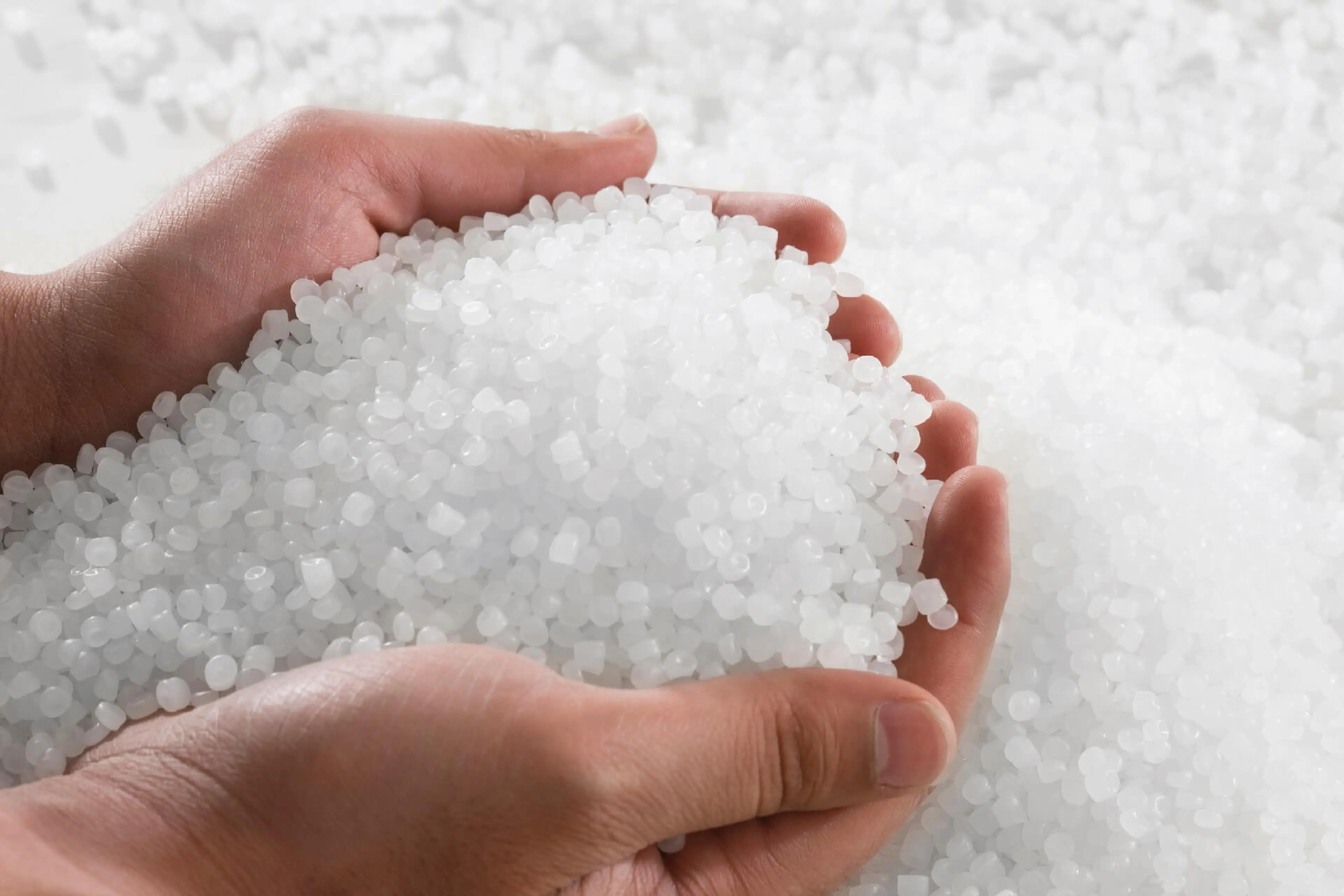 white masterbatch hands raw materials